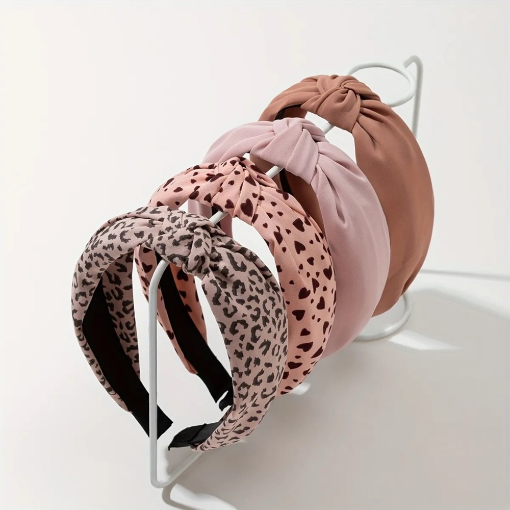 Stylish Pink and Brown Headband Set